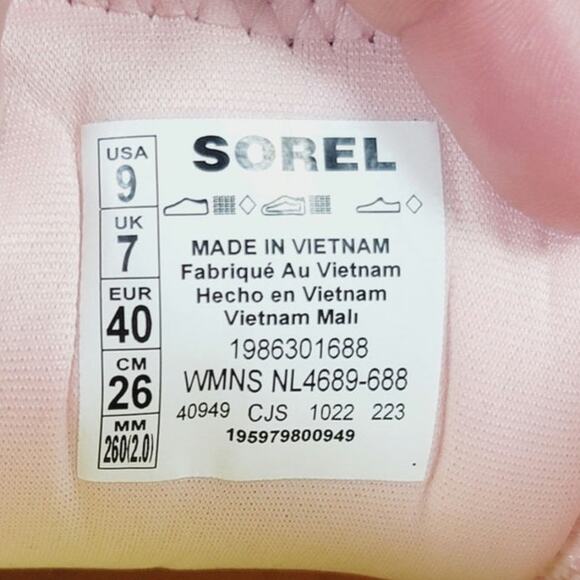 SOREL Kinetic Breakthru Day Lace Sneaker in Vintage Pink/Bleached Ceramic, sz 9 - Picture 11 of 16